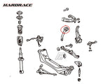 Hardrace - Front - Tension Arm Bushes - Rubber - IS200, IS3300 & RS200