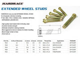 Hardrace - Extended Wheel Stud - M12x1.25 - GR86, GT86 & BRZ